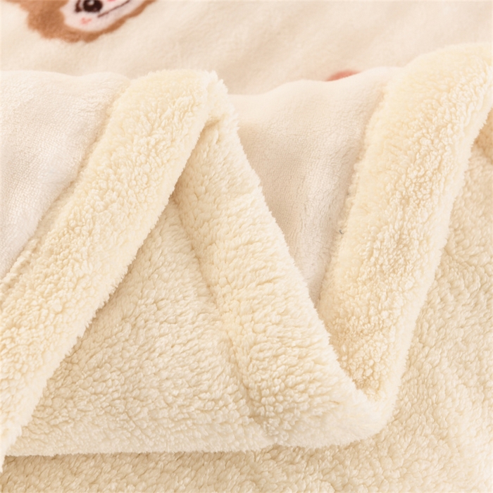 91家纺网 家纺一手货源 找家纺 恋绒家纺 2025新款舒棉绒毛毯三层夹棉牛奶绒印花毛毯卡通秋冬午睡毯多功能盖毯可机洗毯子 彩点拉布布
