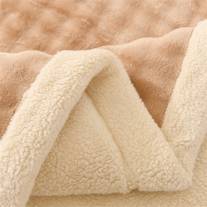 91家纺网 家纺一手货源 找家纺 恋绒家纺 2025新款舒棉绒毛毯三层夹棉牛奶绒印花毛毯卡通秋冬午睡毯多功能盖毯可机洗毯子 卡其