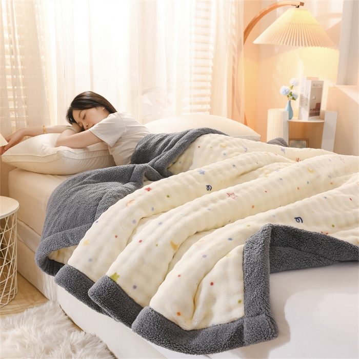 91家纺网 家纺一手货源 找家纺 恋绒家纺 2025新款舒棉绒毛毯三层夹棉牛奶绒印花毛毯卡通秋冬午睡毯多功能盖毯可机洗毯子 星月传奇