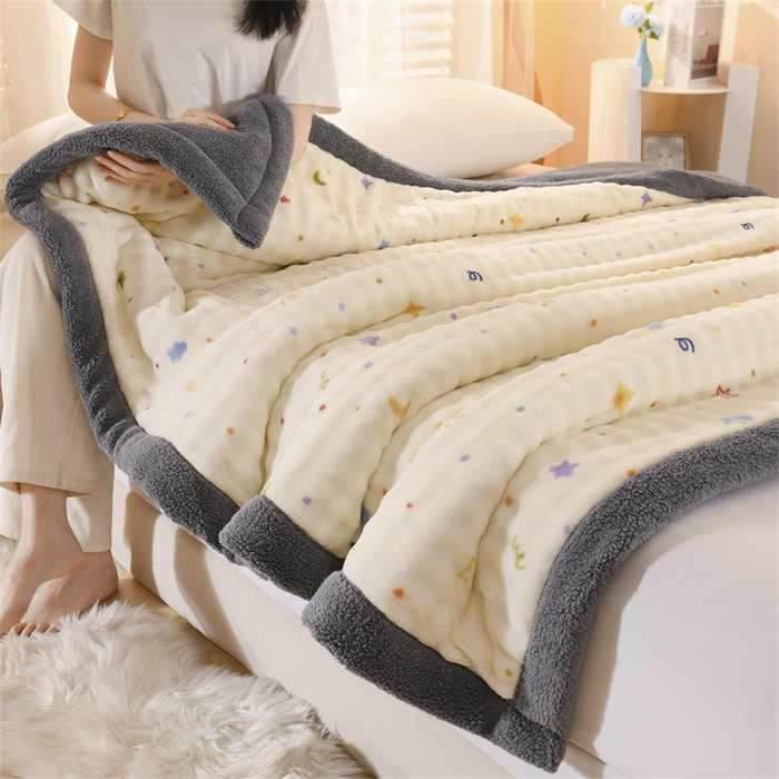 91家纺网 家纺一手货源 找家纺 恋绒家纺 2025新款舒棉绒毛毯三层夹棉牛奶绒印花毛毯卡通秋冬午睡毯多功能盖毯可机洗毯子 星月传奇