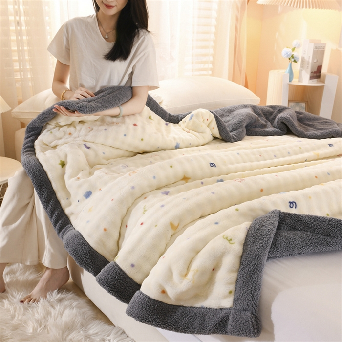 91家纺网 家纺一手货源 找家纺 恋绒家纺 2025新款舒棉绒毛毯三层夹棉牛奶绒印花毛毯卡通秋冬午睡毯多功能盖毯可机洗毯子 星月传奇