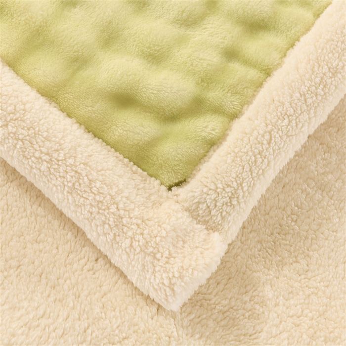 91家纺网 家纺一手货源 找家纺 恋绒家纺 2025新款舒棉绒毛毯三层夹棉牛奶绒印花毛毯卡通秋冬午睡毯多功能盖毯可机洗毯子 圆点熊猫绿