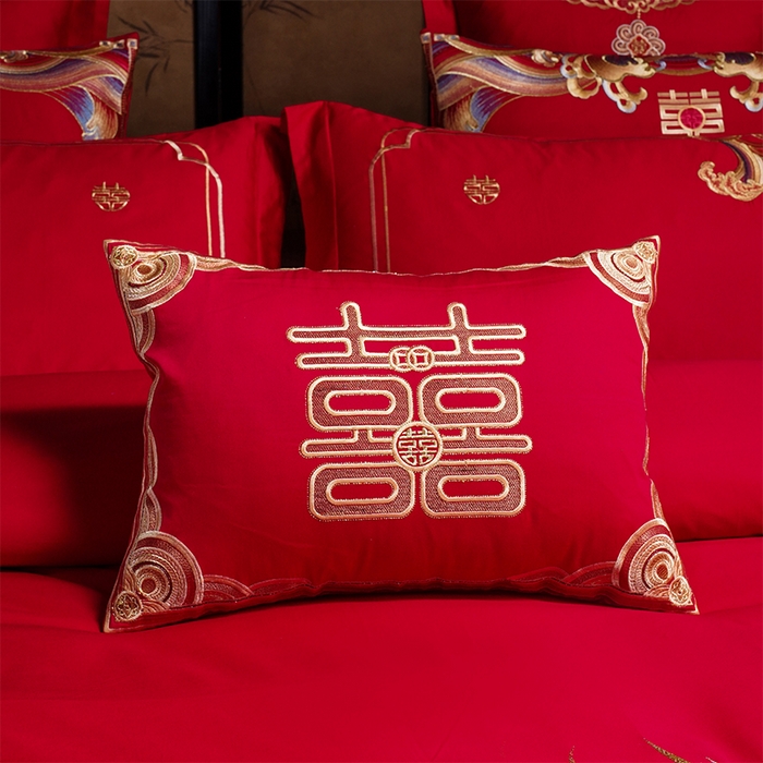 91家纺网 家纺一手货源 找家纺 用心 2025新款婚庆全棉刺绣四件套多件套系列 九五之尊