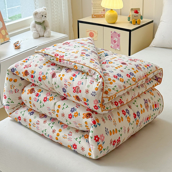 91家纺网 家纺一手货源 找家纺 薇玛仕 2025新款A类牛奶丝针织棉印花大豆被春秋被加厚冬被卡通儿童被 萌宠