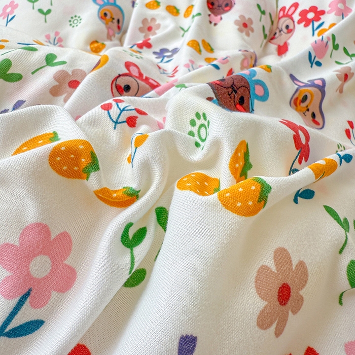 91家纺网 家纺一手货源 找家纺 薇玛仕 2025新款A类牛奶丝针织棉印花大豆被春秋被加厚冬被卡通儿童被 萌宠