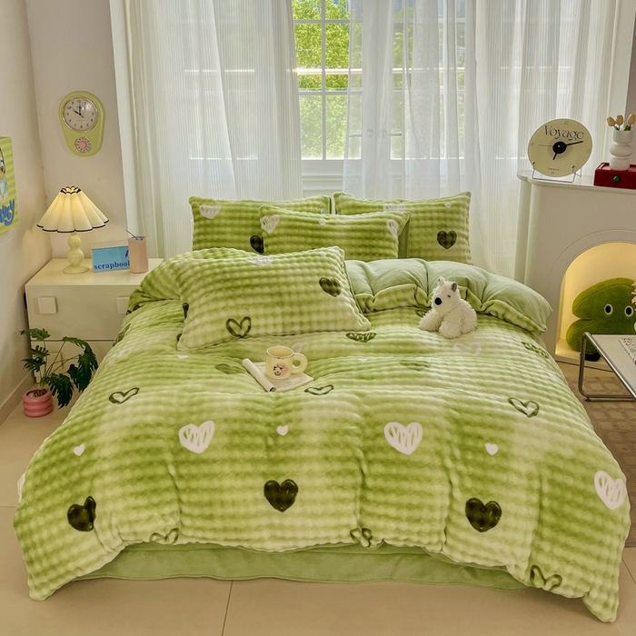 91家纺网 家纺一手货源 找家纺 （总）润肤居 2025新款保暖舒适亲肤牛奶绒泡泡四件套