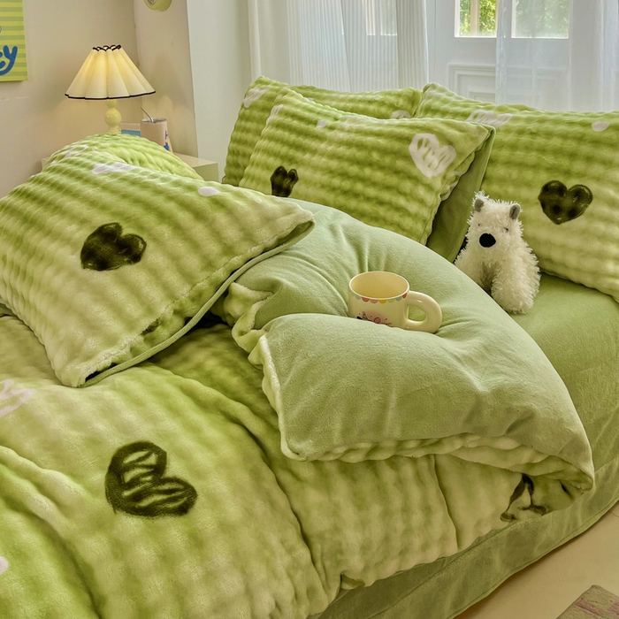 91家纺网 家纺一手货源 找家纺 （总）润肤居 2025新款保暖舒适亲肤牛奶绒泡泡四件套