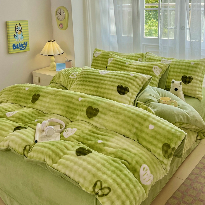 91家纺网 家纺一手货源 找家纺 （总）润肤居 2025新款保暖舒适亲肤牛奶绒泡泡四件套