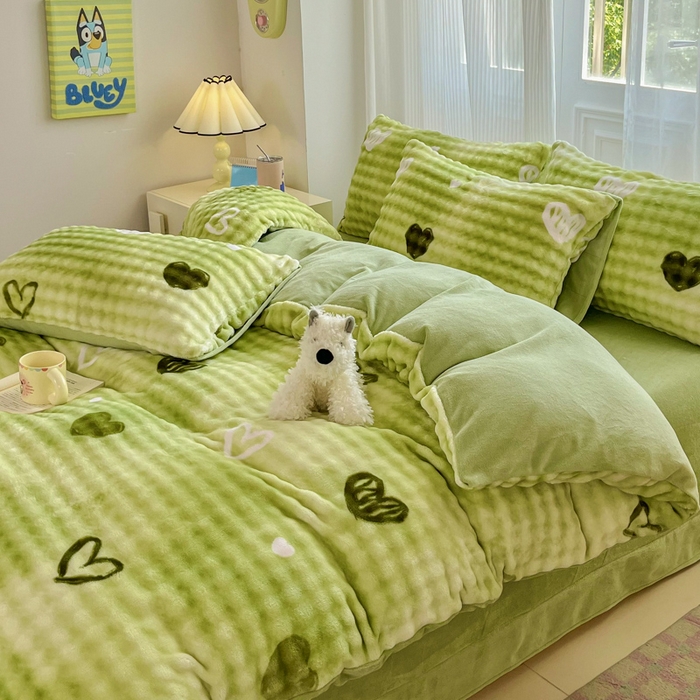 91家纺网 家纺一手货源 找家纺 （总）润肤居 2025新款保暖舒适亲肤牛奶绒泡泡四件套