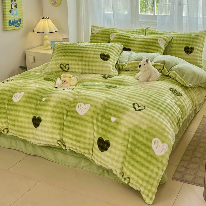 91家纺网 家纺一手货源 找家纺 （总）润肤居 2025新款保暖舒适亲肤牛奶绒泡泡四件套