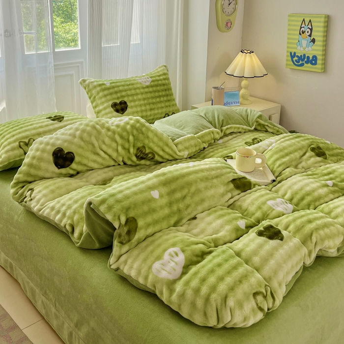 91家纺网 家纺一手货源 找家纺 （总）润肤居 2025新款保暖舒适亲肤牛奶绒泡泡四件套