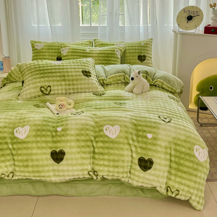 91家纺网 家纺一手货源 找家纺 （总）润肤居 2025新款保暖舒适亲肤牛奶绒泡泡四件套