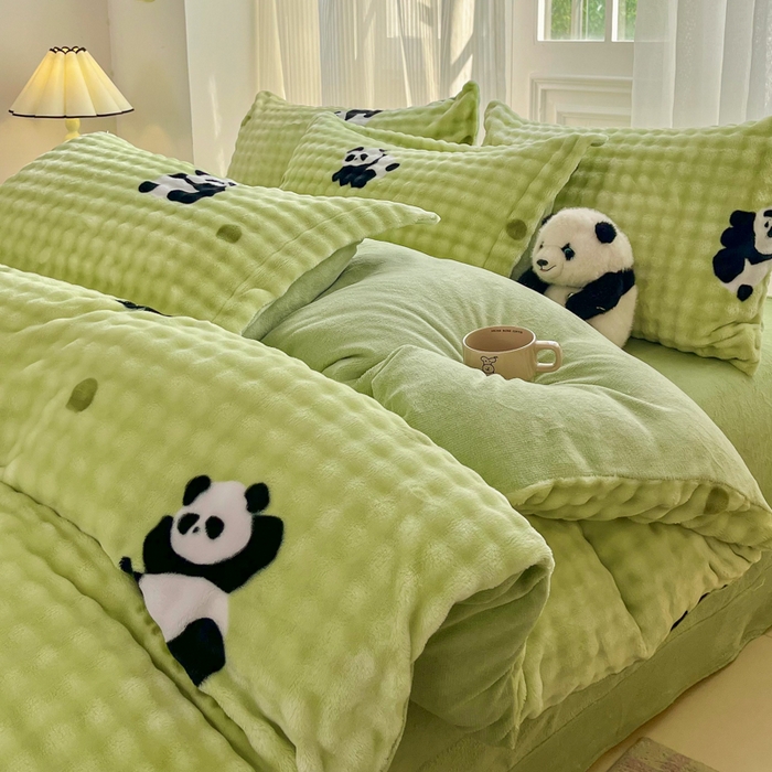 91家纺网 家纺一手货源 找家纺 （总）润肤居 2025新款保暖舒适亲肤牛奶绒泡泡四件套