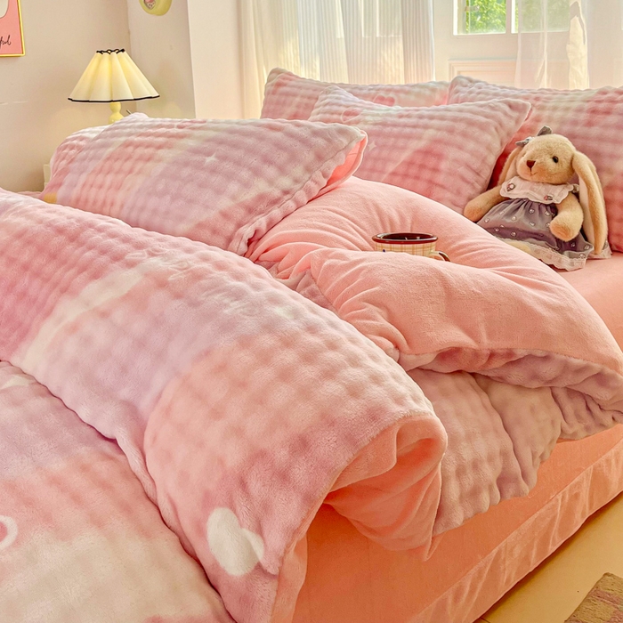 91家纺网 家纺一手货源 找家纺 （总）润肤居 2025新款保暖舒适亲肤牛奶绒泡泡四件套