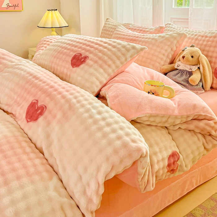 91家纺网 家纺一手货源 找家纺 （总）润肤居 2025新款保暖舒适亲肤牛奶绒泡泡四件套