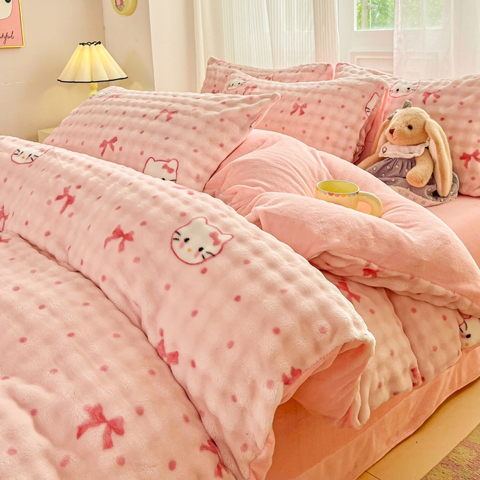 91家纺网 家纺一手货源 找家纺 （总）润肤居 2025新款保暖舒适亲肤牛奶绒泡泡四件套