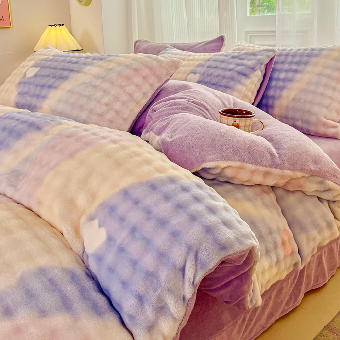 91家纺网 家纺一手货源 找家纺 （总）润肤居 2025新款保暖舒适亲肤牛奶绒泡泡四件套