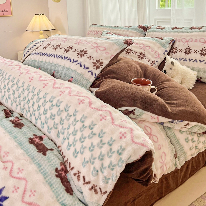 91家纺网 家纺一手货源 找家纺 （总）润肤居 2025新款保暖舒适亲肤牛奶绒泡泡四件套