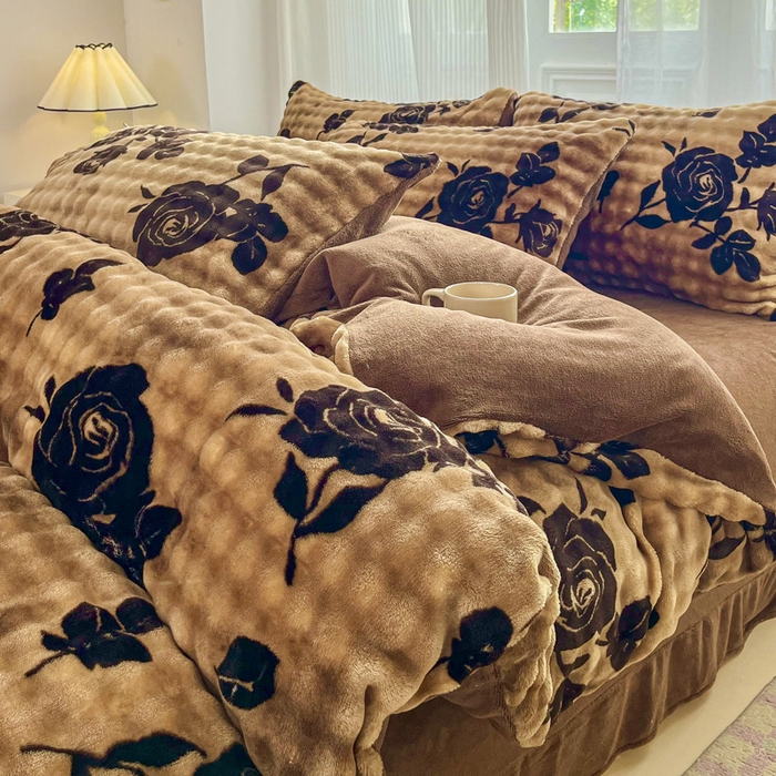 91家纺网 家纺一手货源 找家纺 （总）润肤居 2025新款保暖舒适亲肤牛奶绒泡泡四件套