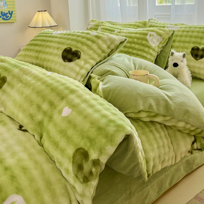 91家纺网 家纺一手货源 找家纺 （总）润肤居 2025新款保暖舒适亲肤牛奶绒泡泡四件套