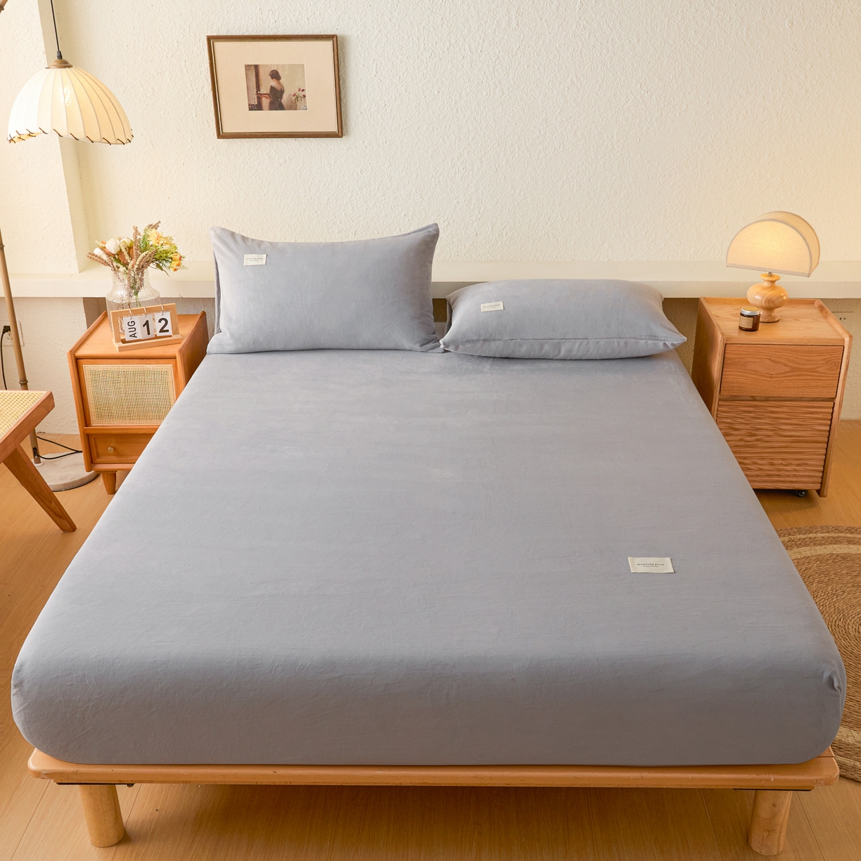 梵克保罗 2025新款牛奶绒单床笠系列 浅灰