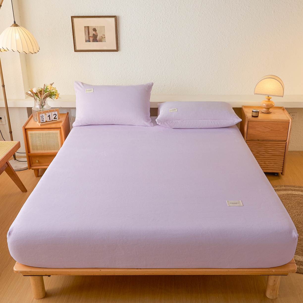 梵克保罗 2025新款牛奶绒单床笠系列 浅紫