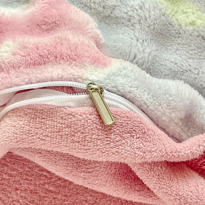 91家纺网 家纺一手货源 找家纺 润肤居 2025新款保暖舒适亲肤牛奶绒泡泡四件套 春暖花开蓝