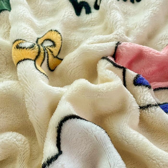 91家纺网 家纺一手货源 找家纺 润肤居 2025新款保暖舒适亲肤牛奶绒泡泡四件套 格子动物园