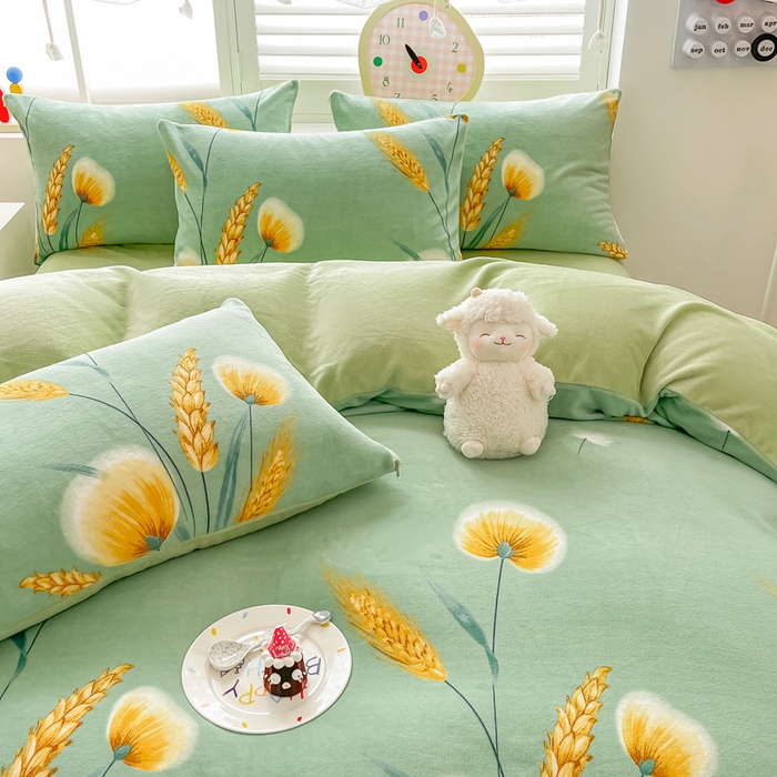 91家纺网 家纺一手货源 找家纺 （总）梵克保罗 2025新款牛奶绒四件套金貂绒法莱绒加厚保暖直播电商热款 支持跨境电商