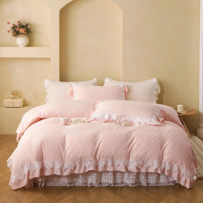 91家纺网 家纺一手货源 找家纺 （总）莫兰家纺 2025新款全消光雕花绒240克14斤床盖款四件套（严格控价卷后不得低于268）