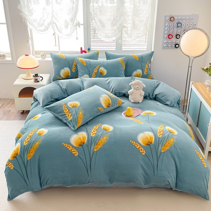 91家纺网 家纺一手货源 找家纺 （总）梵克保罗 2025新款牛奶绒四件套金貂绒法莱绒加厚保暖直播电商热款 支持跨境电商