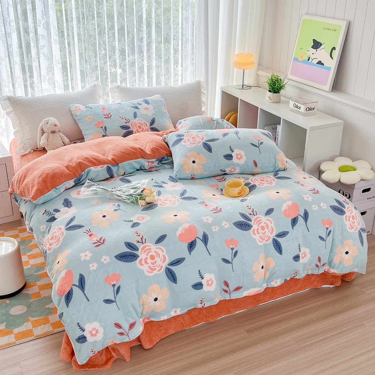 91家纺网 家纺一手货源 找家纺 （总）梵克保罗 2025新款牛奶绒四件套金貂绒法莱绒加厚保暖直播电商热款 支持跨境电商