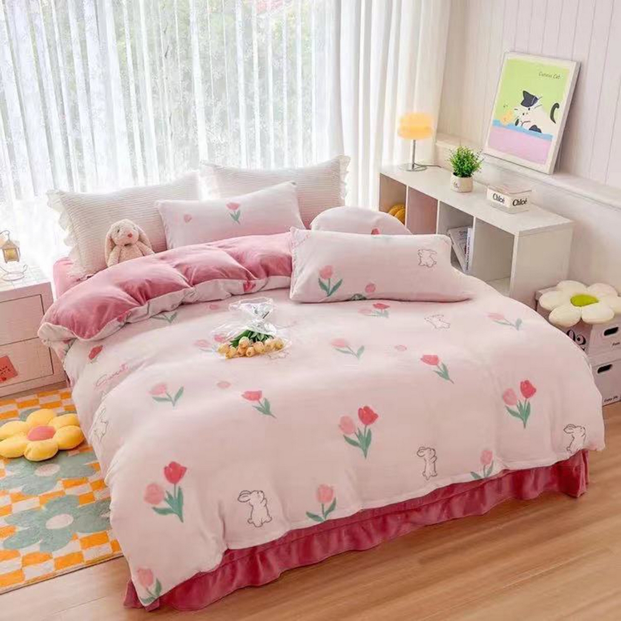 91家纺网 家纺一手货源 找家纺 （总）梵克保罗 2025新款牛奶绒四件套金貂绒法莱绒加厚保暖直播电商热款 支持跨境电商