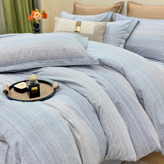 91家纺网 家纺一手货源 找家纺 凌鼎 2025新款喷气加厚磨毛四件套系列1 伦敦假日蓝