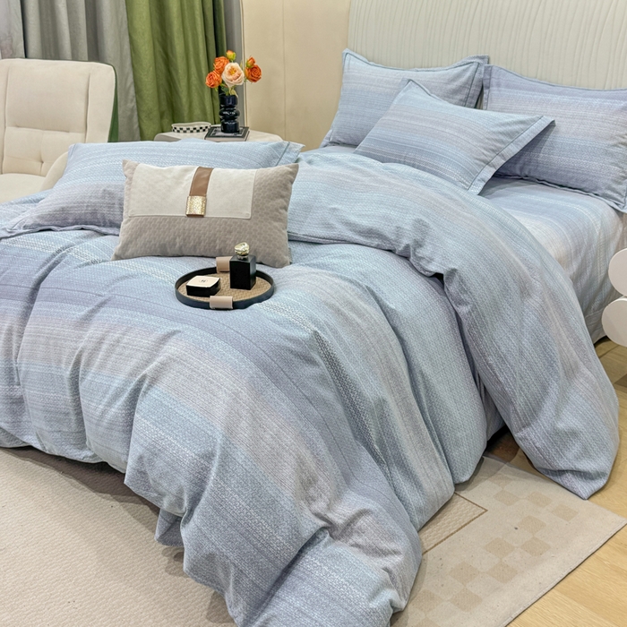 91家纺网 家纺一手货源 找家纺 凌鼎 2025新款喷气加厚磨毛四件套系列1 伦敦假日蓝