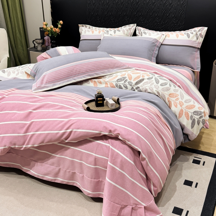 91家纺网 家纺一手货源 找家纺 凌鼎 2025新款喷气加厚磨毛四件套系列1 威廉粉