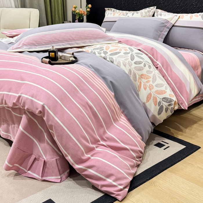 91家纺网 家纺一手货源 找家纺 凌鼎 2025新款喷气加厚磨毛四件套系列1 威廉粉