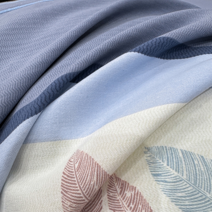 91家纺网 家纺一手货源 找家纺 凌鼎 2025新款喷气加厚磨毛四件套系列1 威廉蓝