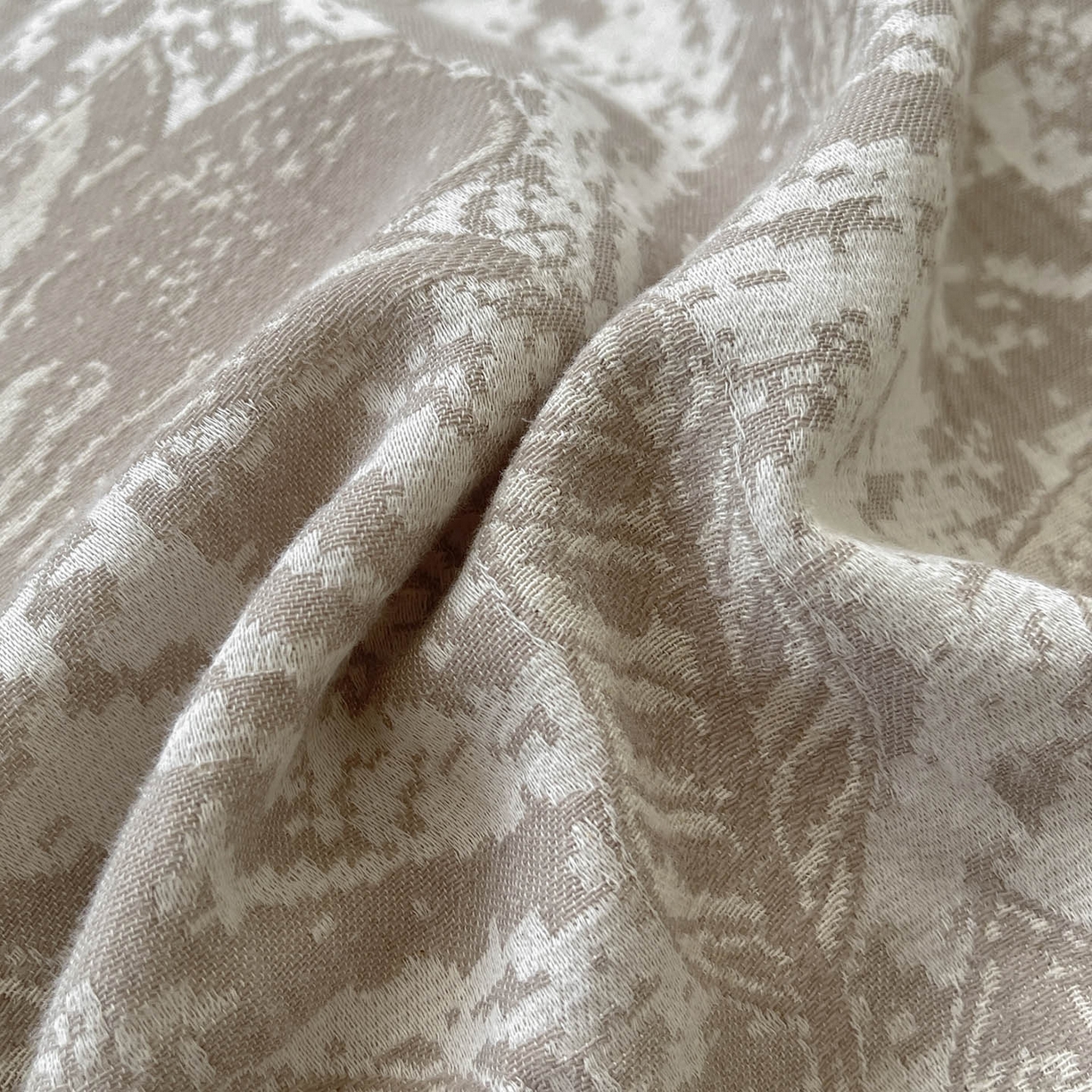 91家纺网 家纺一手货源 找家纺 法式提花棉麻四件套纯棉全棉复古风花边素色亚麻高端超柔透气高档床上用品 苏莉-棕