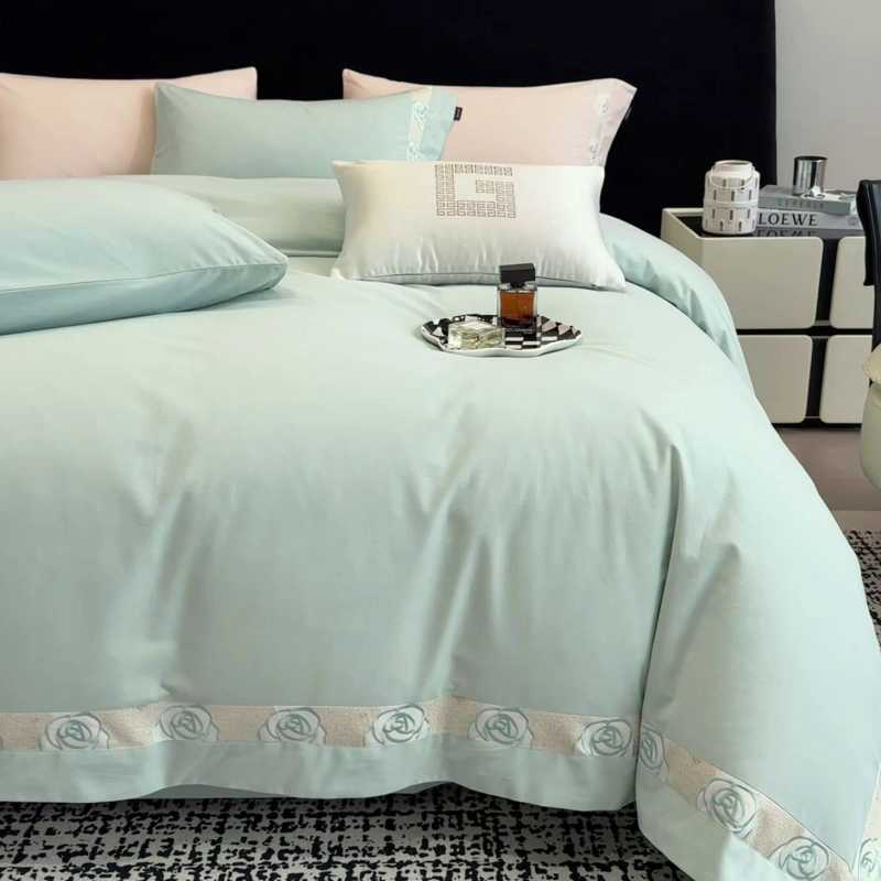 91家纺网 家纺一手货源 找家纺 （总）冬季新款A类长绒棉加厚磨毛全棉纯棉保暖刺绣高端轻奢风被套床单床上用品