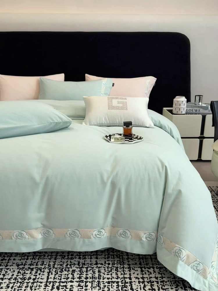 91家纺网 家纺一手货源 找家纺 （总） 冬季新款A类长绒棉加厚磨毛全棉纯棉保暖刺绣高端轻奢风被套床单床上用品