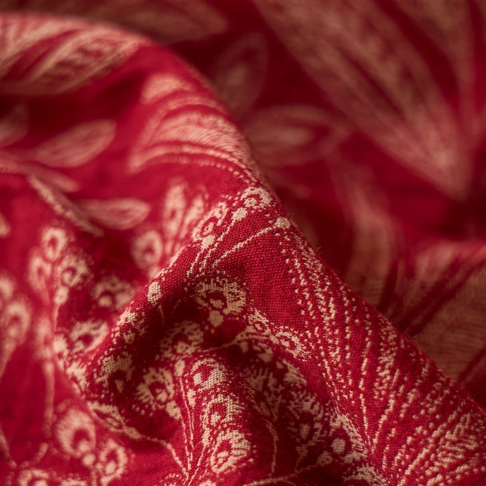 91家纺网 家纺一手货源 找家纺 安莱生活 2025新品全棉色织提花（大红婚庆 ）四件套 叶语传喜