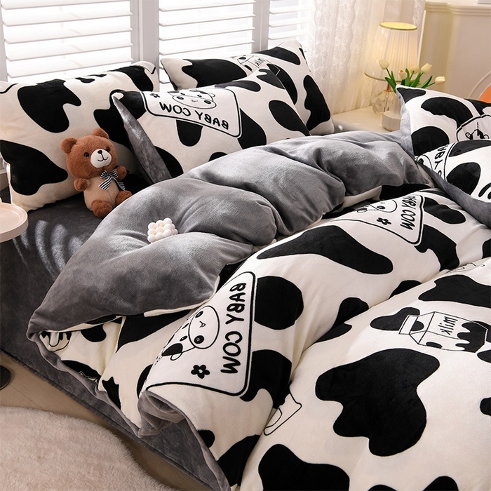 91家纺网 家纺一手货源 找家纺 （总）紫月轩家纺 2025新款A类牛奶绒小清新印花四件套