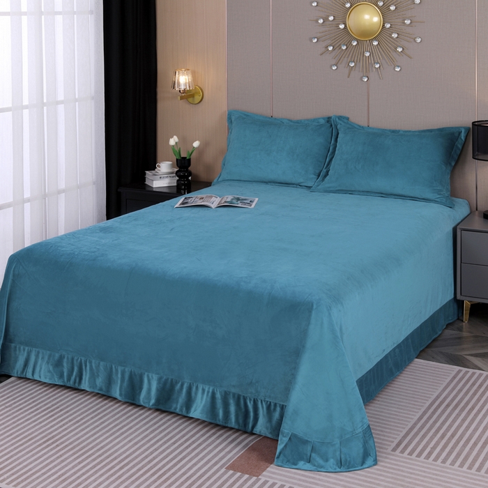 91家纺网 家纺一手货源 找家纺 （总）紫月轩 2025新款高克重白拉毛花边水晶绒四件套,粉玉,红豆沙,灰绿,酒红,浅紫,深灰,艳玫红,银灰,中蓝,紫罗兰