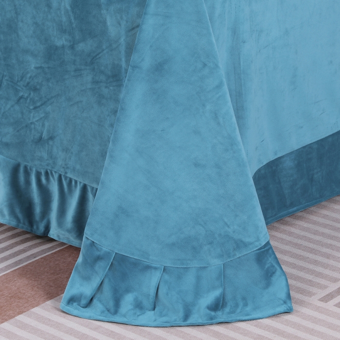 91家纺网 家纺一手货源 找家纺 （总）紫月轩 2025新款高克重白拉毛花边水晶绒四件套