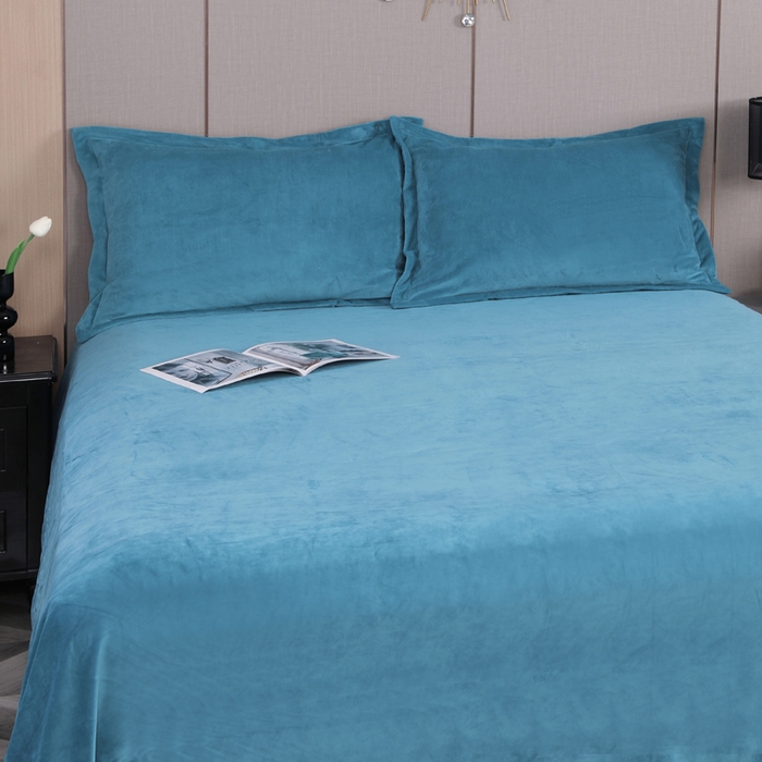 91家纺网 家纺一手货源 找家纺 （总）紫月轩 2025新款高克重白拉毛花边水晶绒四件套