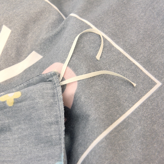 91家纺网 家纺一手货源 找家纺 朵希曼2025新款全棉13372学生三件套系列 恬爱.灰