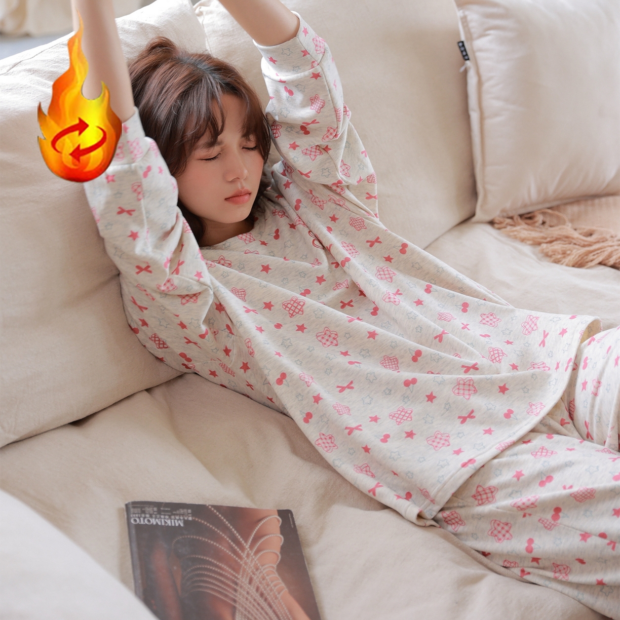 91家纺网 家纺一手货源 找家纺 洛兰沙家居馆 只代发德绒加厚300克春秋新款女款套头居家睡裙休闲宽松家居服 42325