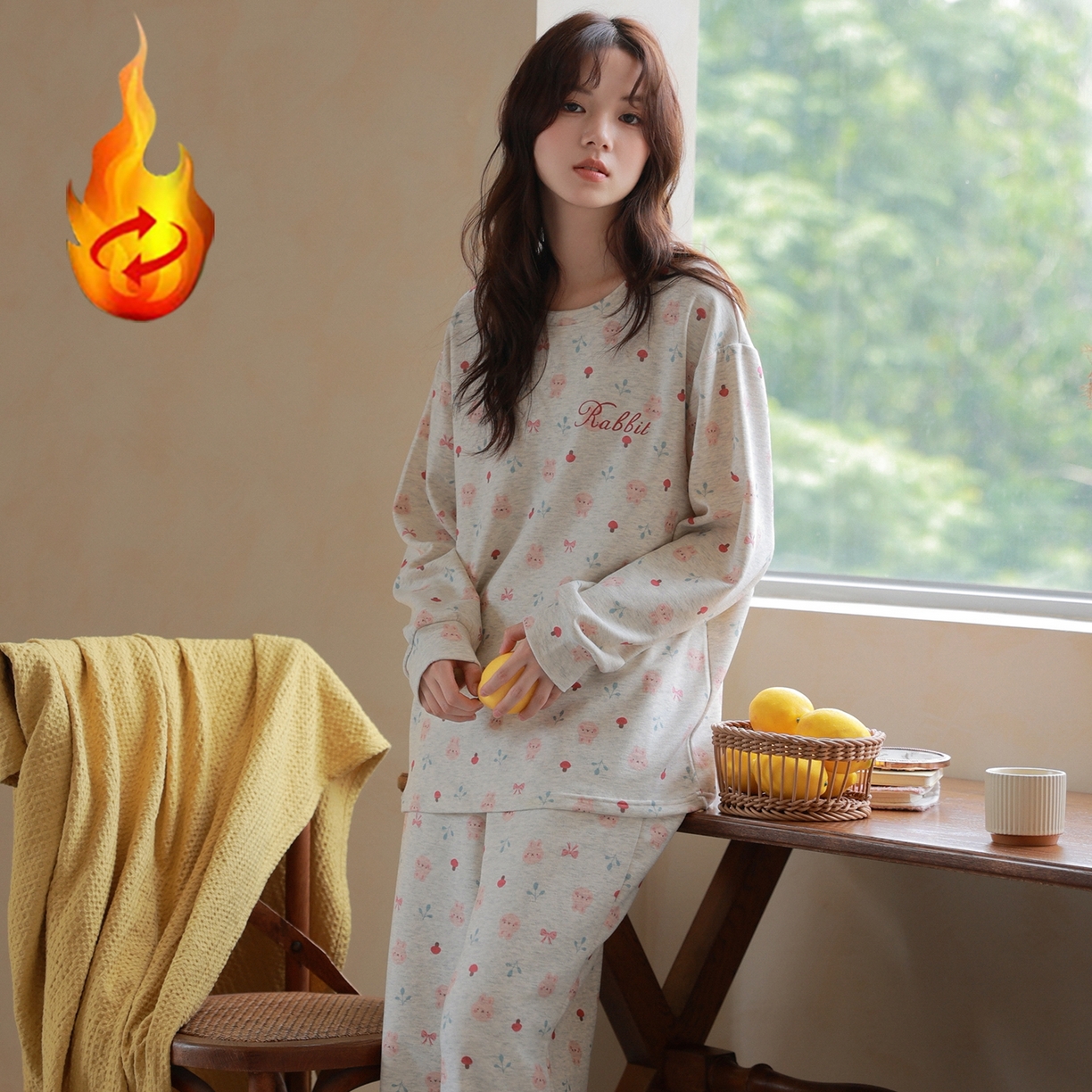 91家纺网 家纺一手货源 找家纺 洛兰沙家居馆 只代发德绒加厚300克春秋新款女款套头居家睡裙休闲宽松家居服 42326