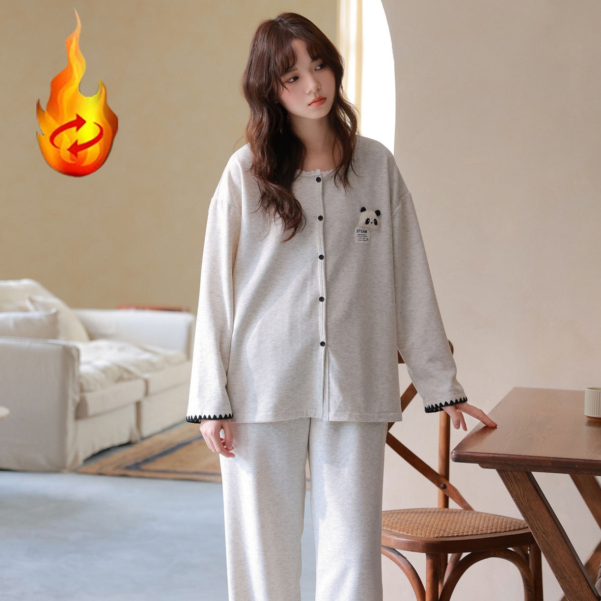 91家纺网 家纺一手货源 找家纺 （总）洛兰沙家居馆 2025新款睡衣女长袖新款春秋双层羊绒德绒可外穿卡通开衫家居服套装韩版秋冬